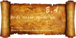 Brüszler Abiáta névjegykártya